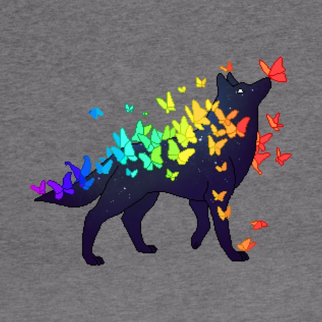 Pride Flag Galaxy Wolf by Oceanic Scribbles